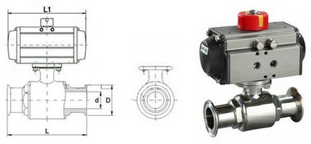 氣動衛生*球閥結構圖